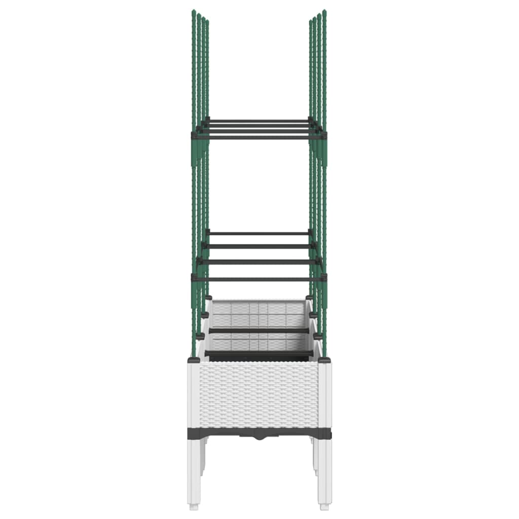 Plantenbak met latwerk 120x40x142,5 cm polypropeen wit is nu te koop bij PeponiXL, paradijselijk wonen!