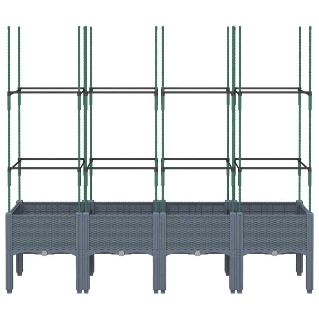 Plantenbak met latwerk 160x40x142,5 cm polypropeen blauwgrijs is nu te koop bij PeponiXL, paradijselijk wonen!