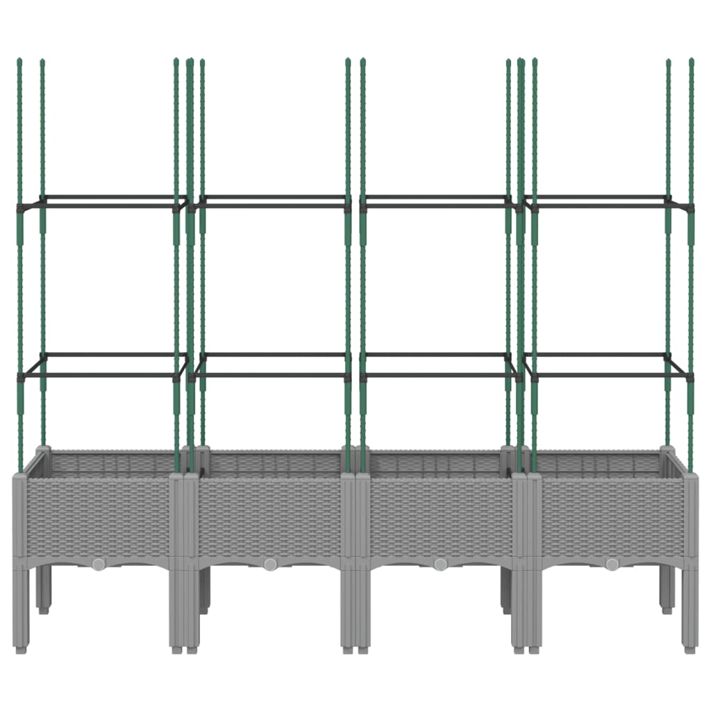 Plantenbak met latwerk 160x40x142,5 cm polypropeen lichtgrijs is nu te koop bij PeponiXL, paradijselijk wonen!