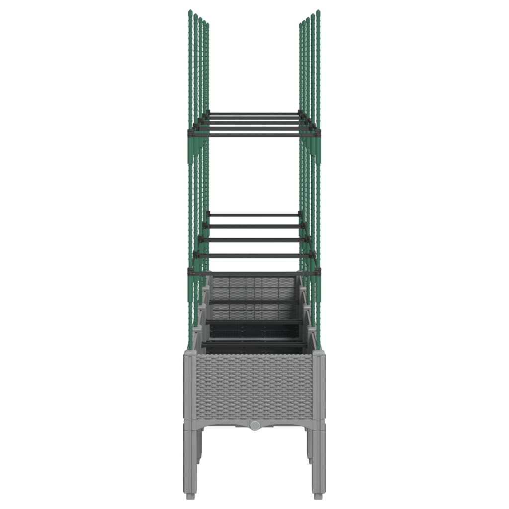 Plantenbak met latwerk 160x40x142,5 cm polypropeen lichtgrijs is nu te koop bij PeponiXL, paradijselijk wonen!