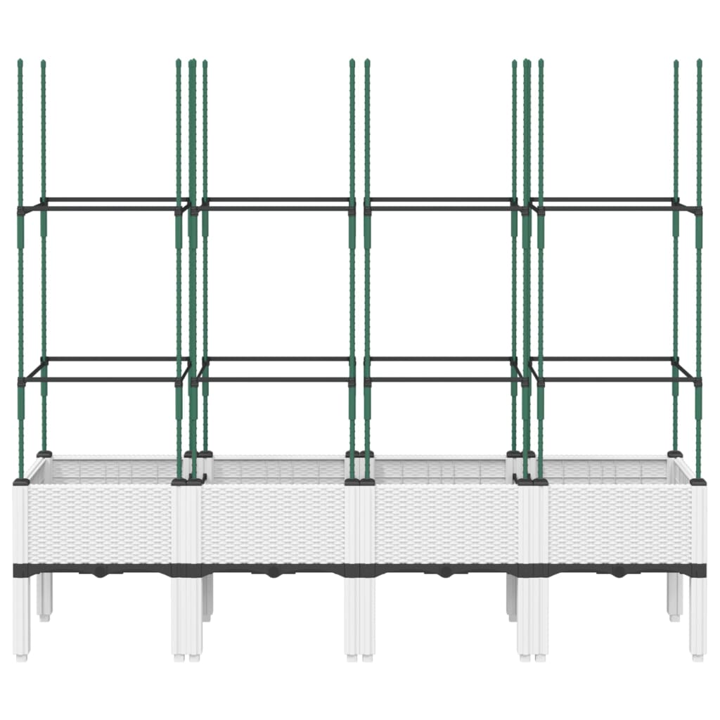 Plantenbak met latwerk 160x40x142,5 cm polypropeen wit is nu te koop bij PeponiXL, paradijselijk wonen!