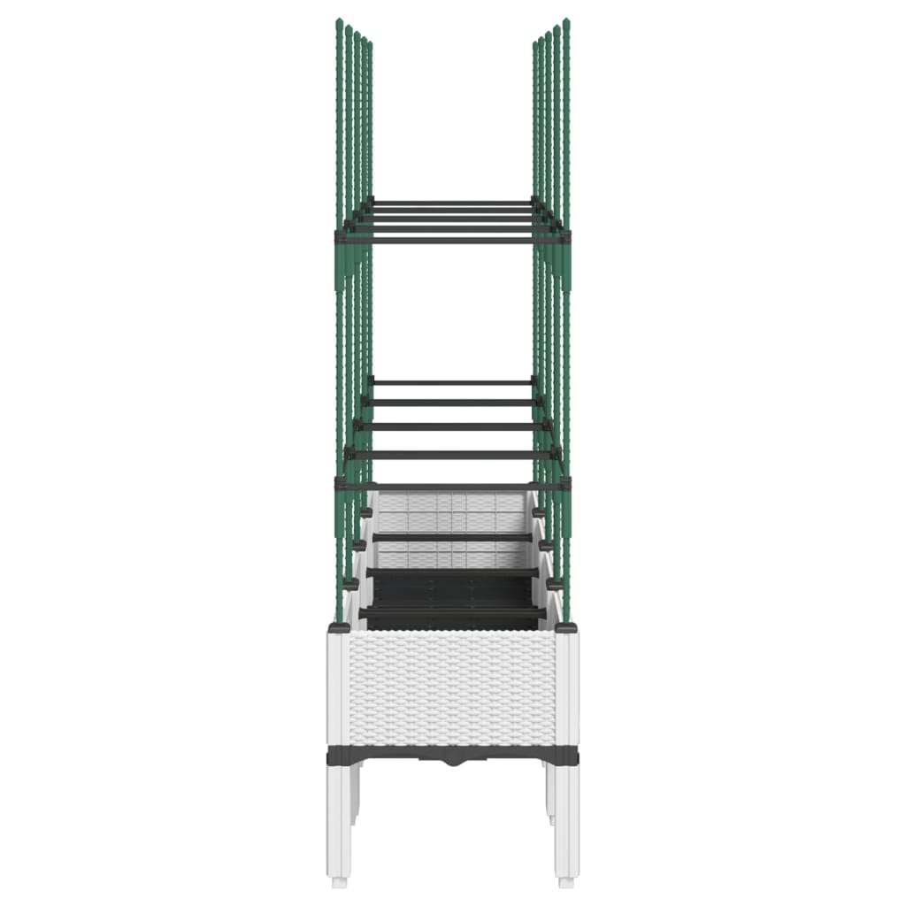 Plantenbak met latwerk 160x40x142,5 cm polypropeen wit is nu te koop bij PeponiXL, paradijselijk wonen!
