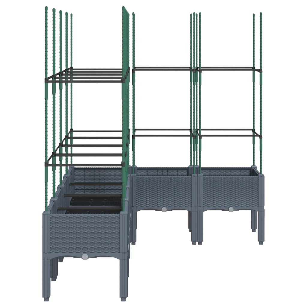 Plantenbak met latwerk 160x120x142,5 cm polypropeen blauwgrijs is nu te koop bij PeponiXL, paradijselijk wonen!