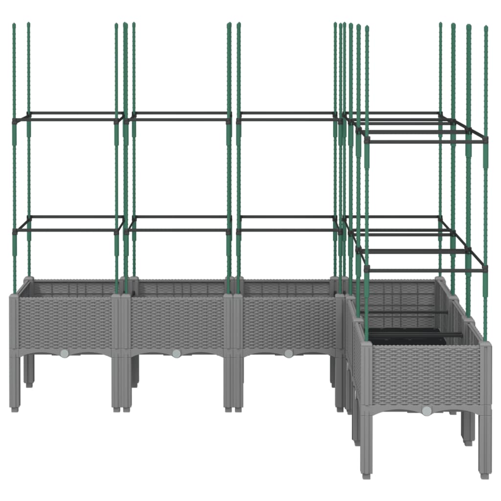 Plantenbak met latwerk 160x120x142,5 cm polypropeen lichtgrijs is nu te koop bij PeponiXL, paradijselijk wonen!
