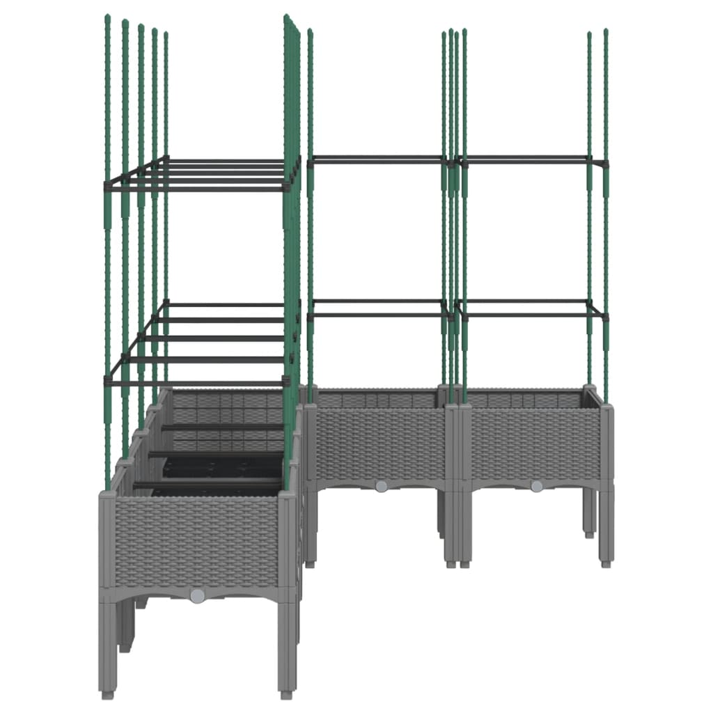 Plantenbak met latwerk 160x120x142,5 cm polypropeen lichtgrijs is nu te koop bij PeponiXL, paradijselijk wonen!