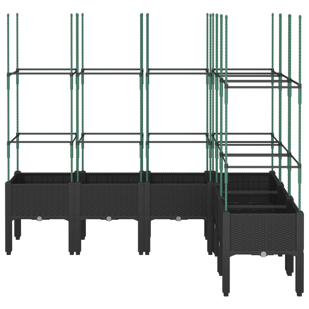 Plantenbak met latwerk 160x120x142,5 cm polypropeen zwart is nu te koop bij PeponiXL, paradijselijk wonen!