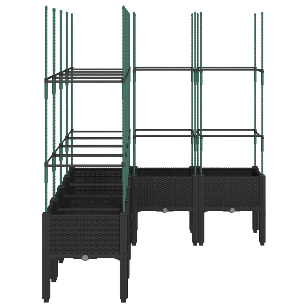 Plantenbak met latwerk 160x120x142,5 cm polypropeen zwart is nu te koop bij PeponiXL, paradijselijk wonen!