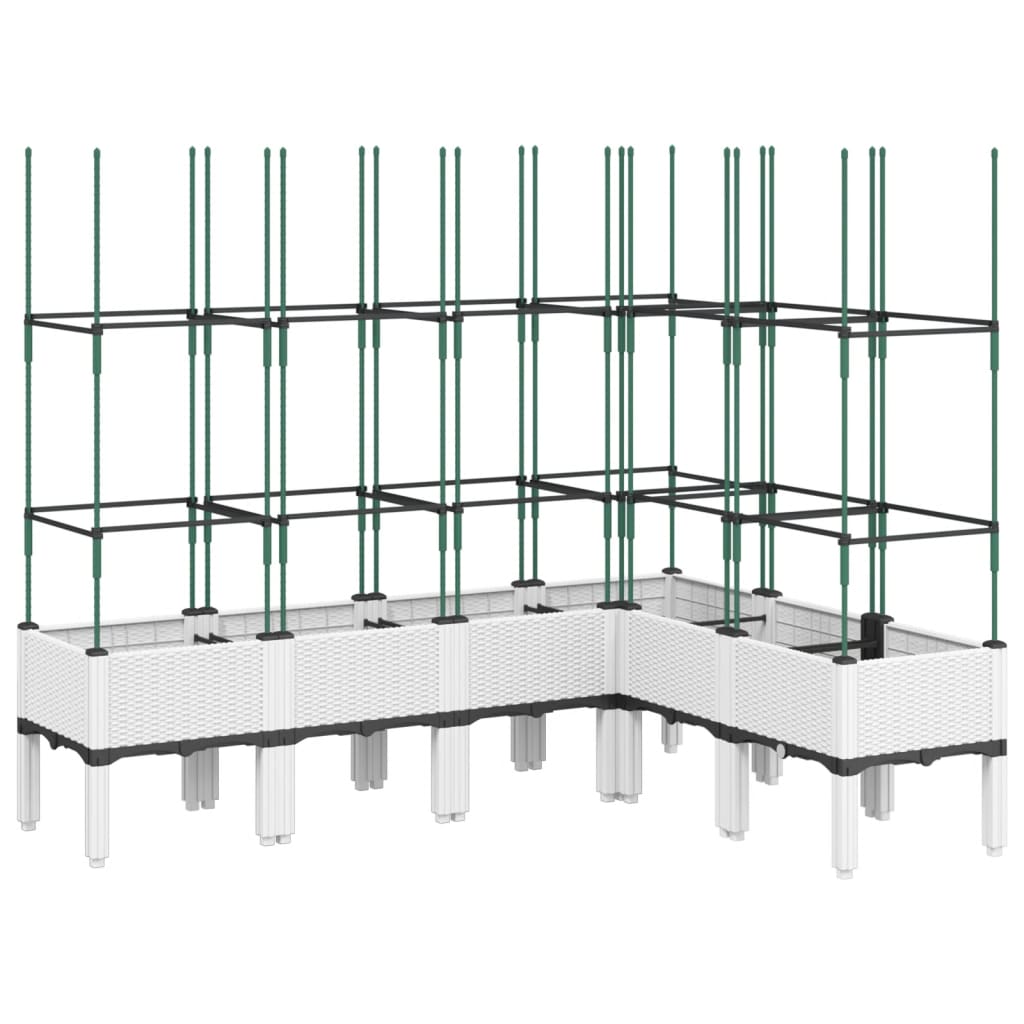 Plantenbak met latwerk 160x120x142,5 cm polypropeen wit is nu te koop bij PeponiXL, paradijselijk wonen!