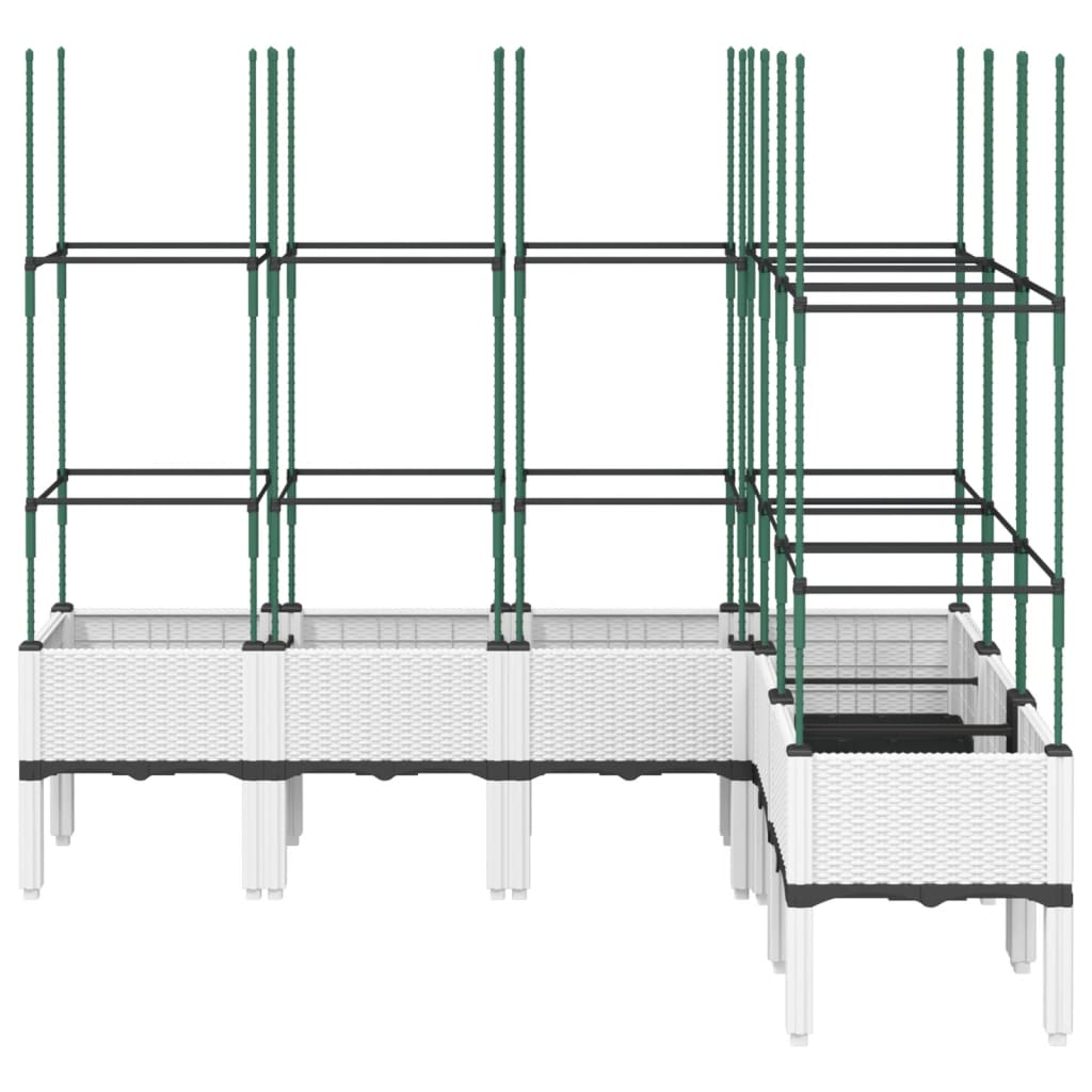 Plantenbak met latwerk 160x120x142,5 cm polypropeen wit is nu te koop bij PeponiXL, paradijselijk wonen!