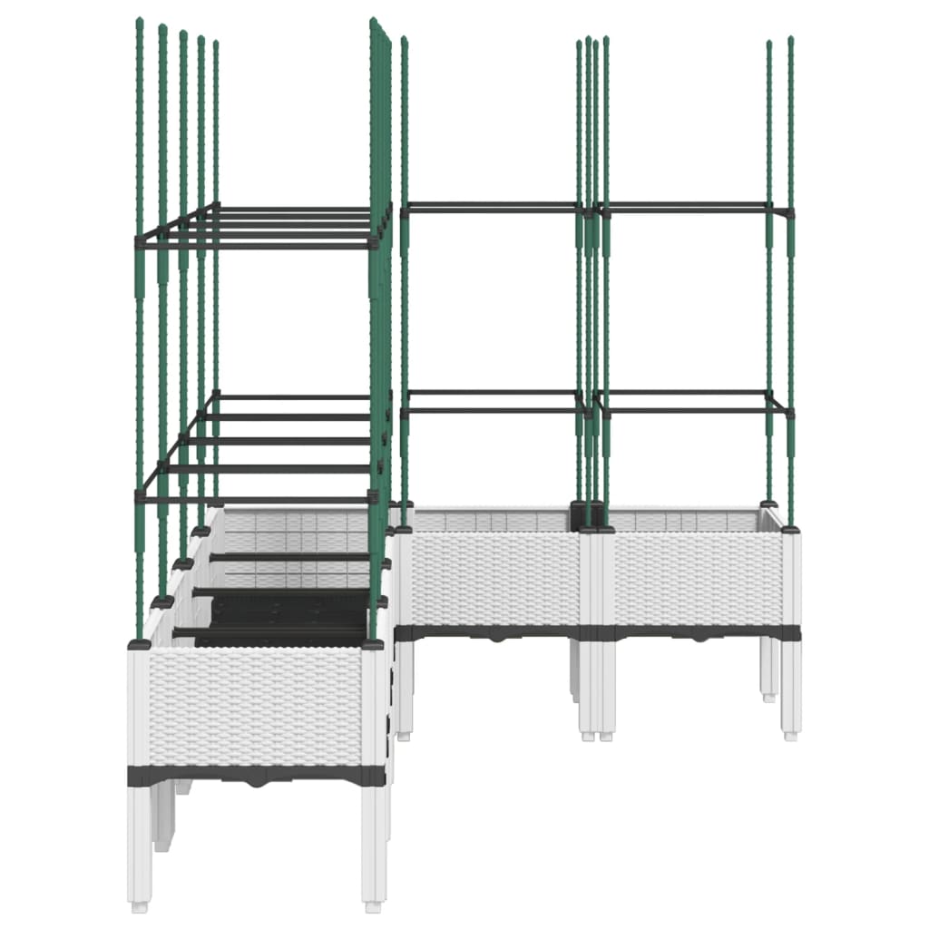 Plantenbak met latwerk 160x120x142,5 cm polypropeen wit is nu te koop bij PeponiXL, paradijselijk wonen!