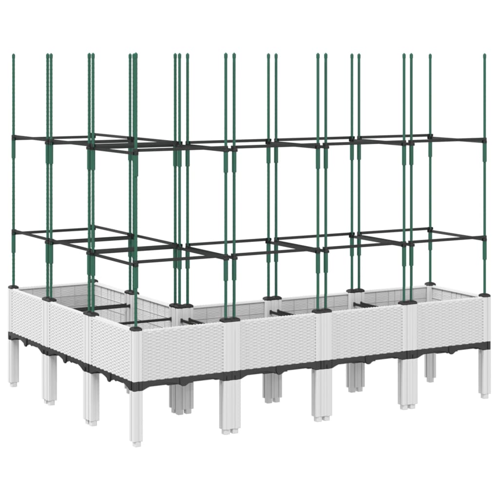 Plantenbak met latwerk 160x120x142,5 cm polypropeen wit is nu te koop bij PeponiXL, paradijselijk wonen!