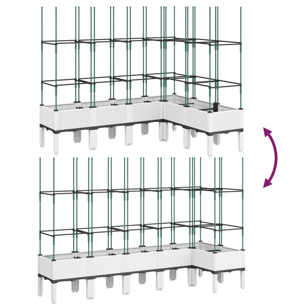 Plantenbak met latwerk 160x120x142,5 cm polypropeen wit is nu te koop bij PeponiXL, paradijselijk wonen!