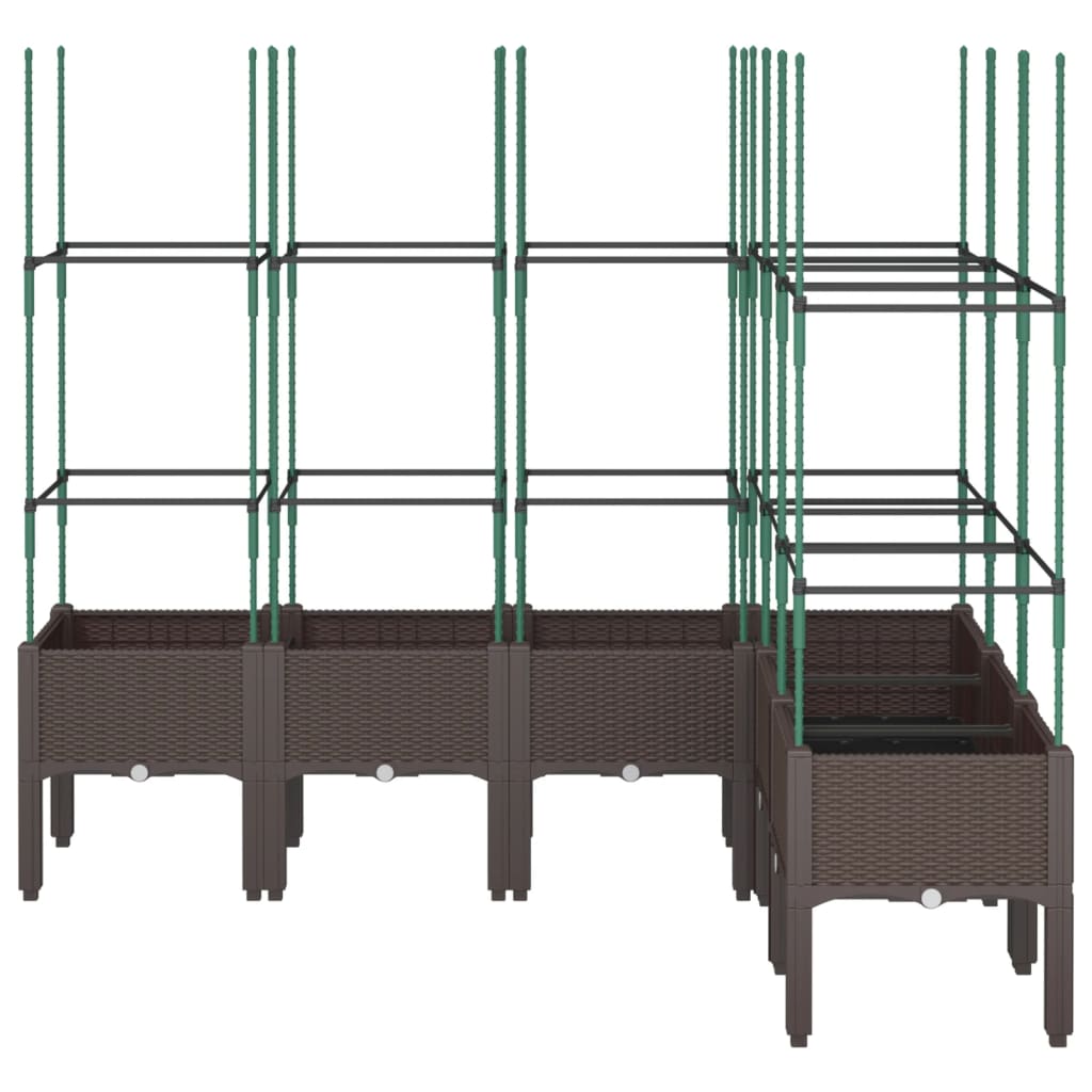 Plantenbak met latwerk 160x120x142,5 cm polypropeen bruin is nu te koop bij PeponiXL, paradijselijk wonen!