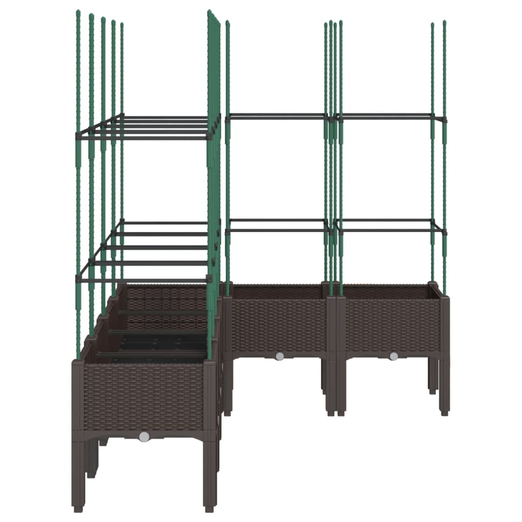 Plantenbak met latwerk 160x120x142,5 cm polypropeen bruin is nu te koop bij PeponiXL, paradijselijk wonen!