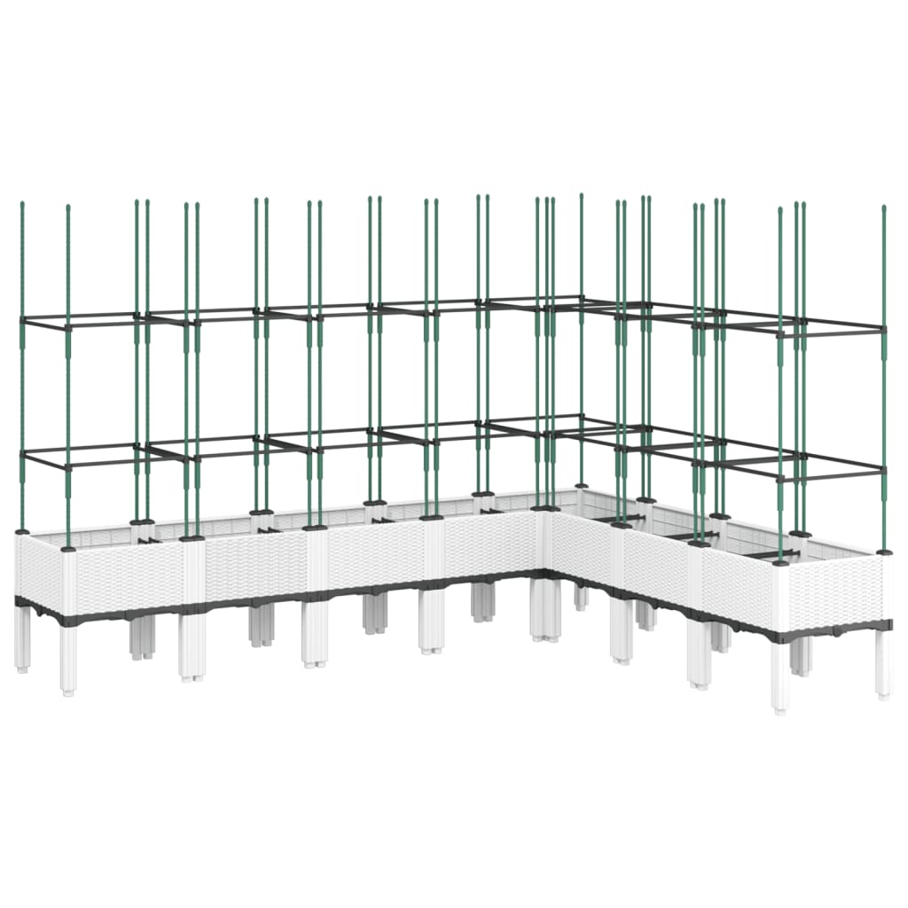 Plantenbak met latwerk 200x160x142,5 cm polypropeen wit is nu te koop bij PeponiXL, paradijselijk wonen!