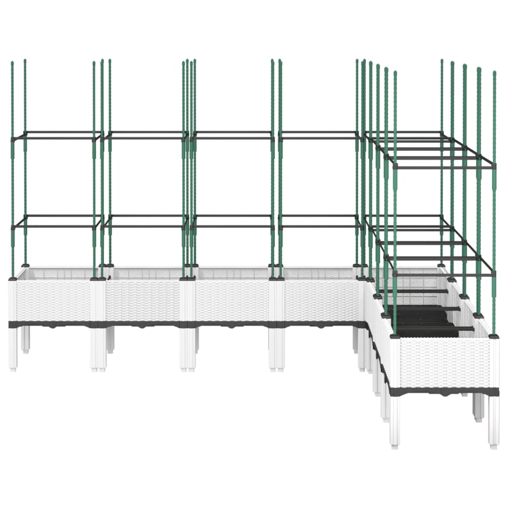 Plantenbak met latwerk 200x160x142,5 cm polypropeen wit is nu te koop bij PeponiXL, paradijselijk wonen!