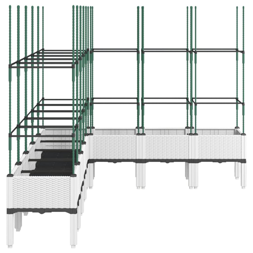 Plantenbak met latwerk 200x160x142,5 cm polypropeen wit is nu te koop bij PeponiXL, paradijselijk wonen!