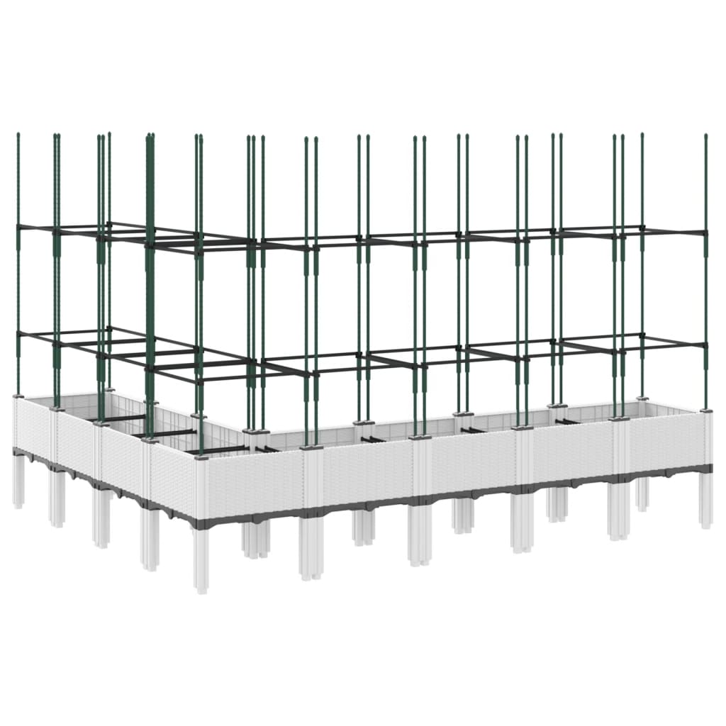 Plantenbak met latwerk 200x160x142,5 cm polypropeen wit is nu te koop bij PeponiXL, paradijselijk wonen!