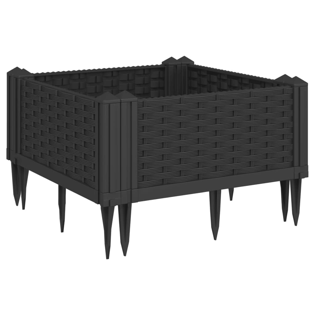 Plantenbak met pinnen 42,5x42,5x28,5 cm polypropeen zwart is nu te koop bij PeponiXL, paradijselijk wonen!