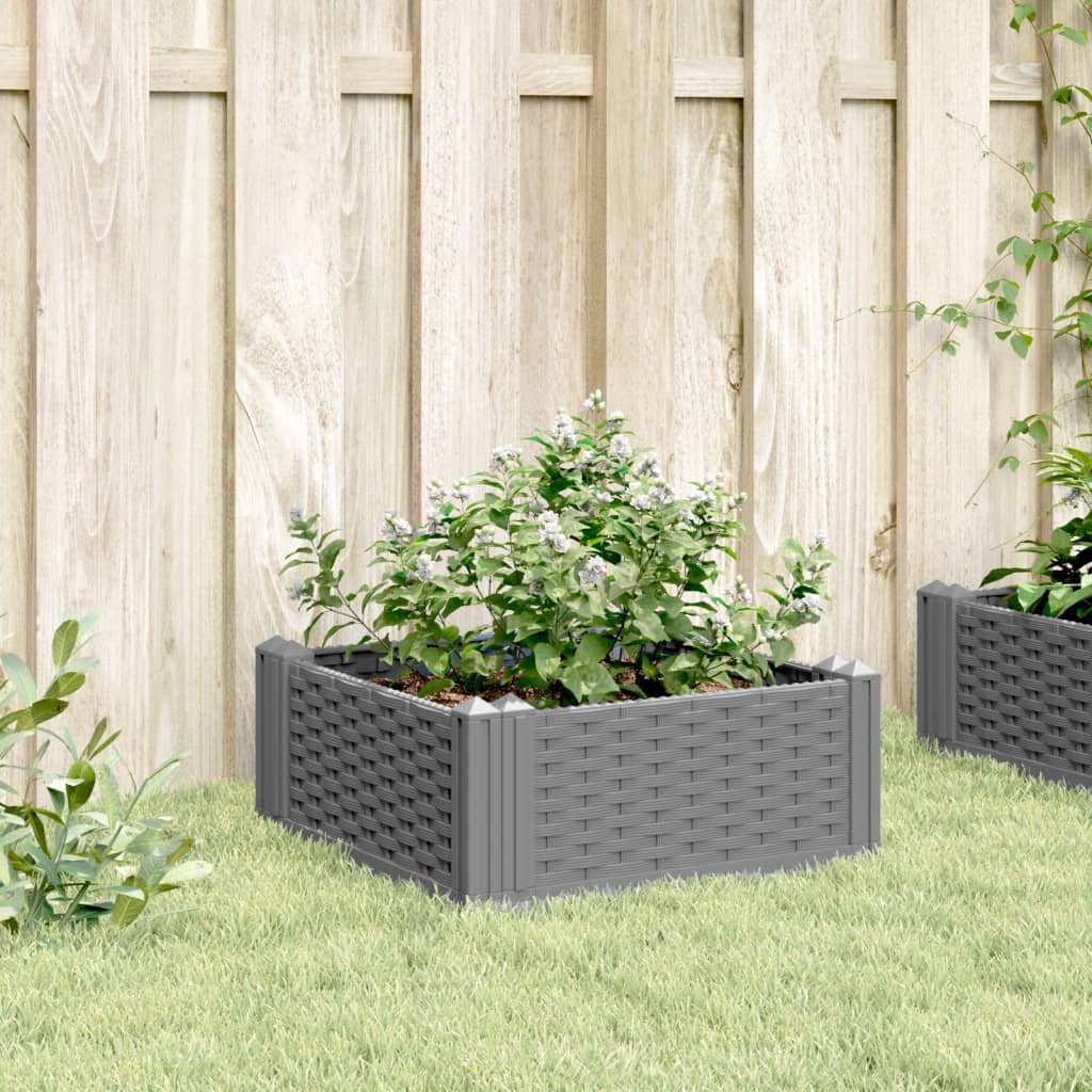 Plantenbak met pinnen 42,5x42,5x28,5 cm polypropeen lichtgrijs is nu te koop bij PeponiXL, paradijselijk wonen!