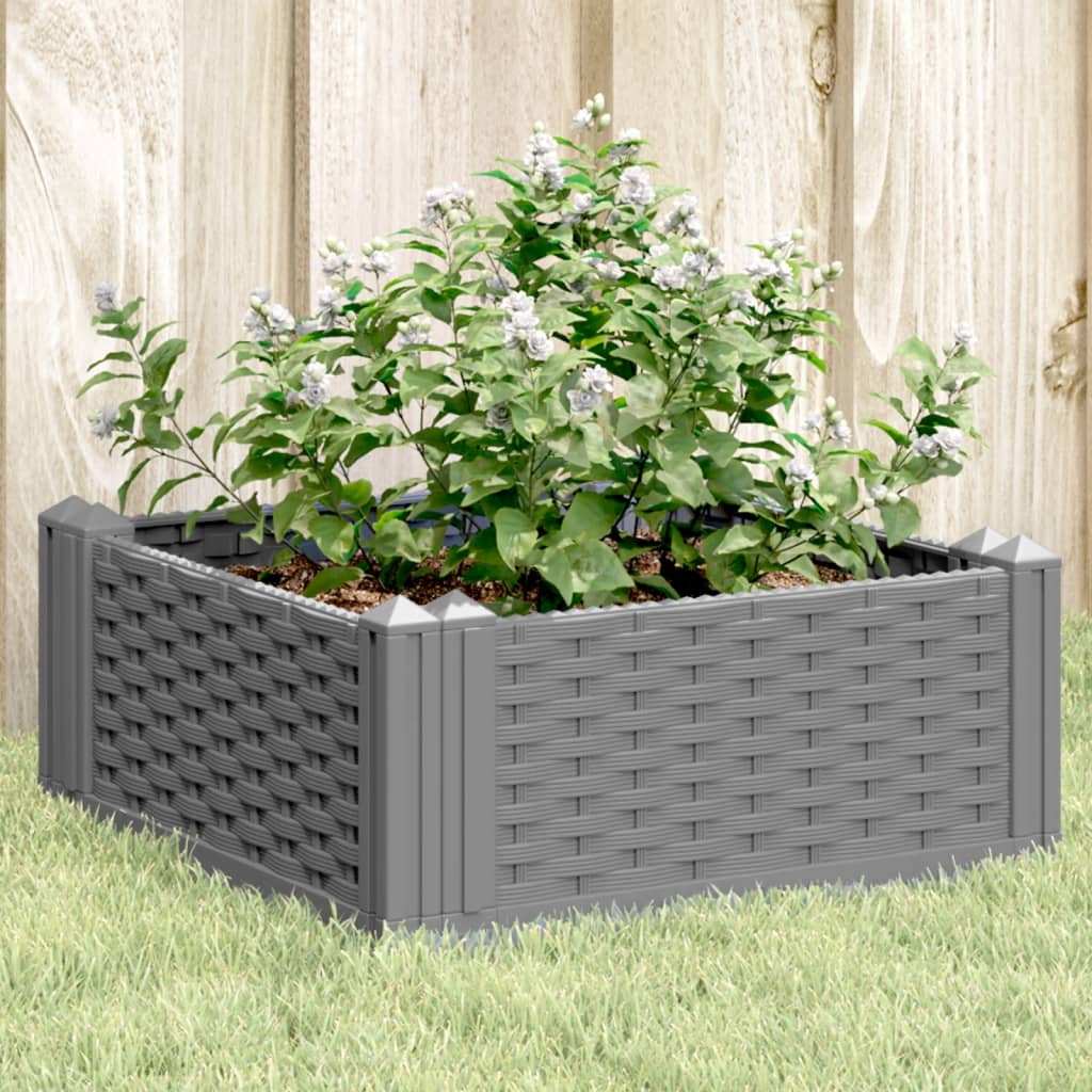 Plantenbak met pinnen 42,5x42,5x28,5 cm polypropeen lichtgrijs is nu te koop bij PeponiXL, paradijselijk wonen!