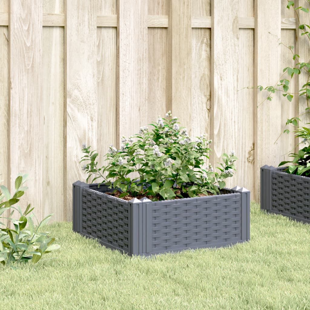 Plantenbak met pinnen 42,5x42,5x28,5 cm polypropeen blauwgrijs is nu te koop bij PeponiXL, paradijselijk wonen!