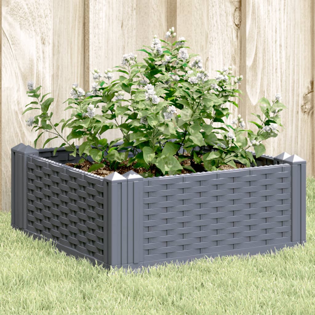 Plantenbak met pinnen 42,5x42,5x28,5 cm polypropeen blauwgrijs is nu te koop bij PeponiXL, paradijselijk wonen!
