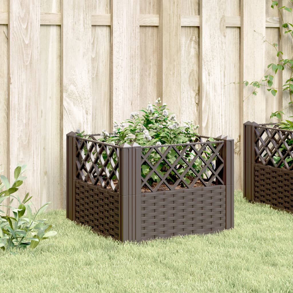 Plantenbak met pinnen 43,5x43,5x43,5 cm polypropeen bruin is nu te koop bij PeponiXL, paradijselijk wonen!