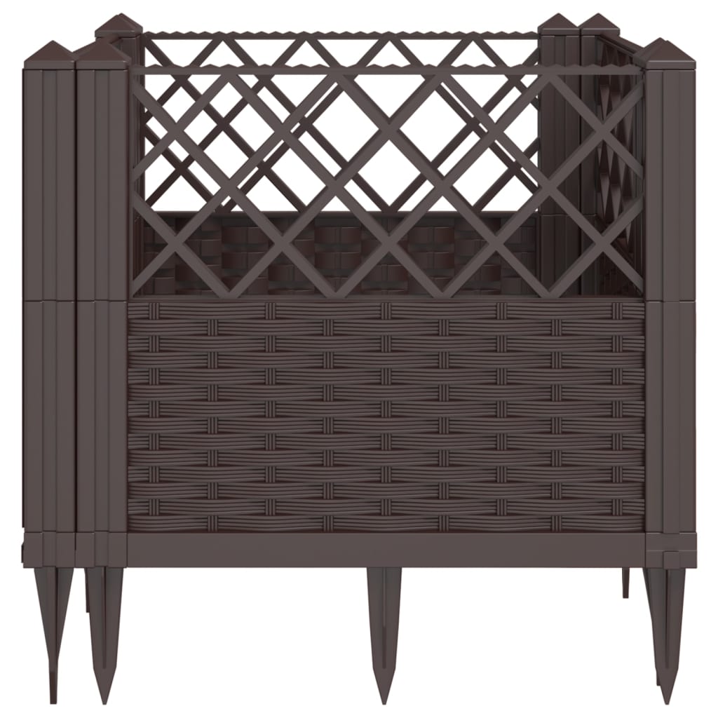 Plantenbak met pinnen 43,5x43,5x43,5 cm polypropeen bruin is nu te koop bij PeponiXL, paradijselijk wonen!