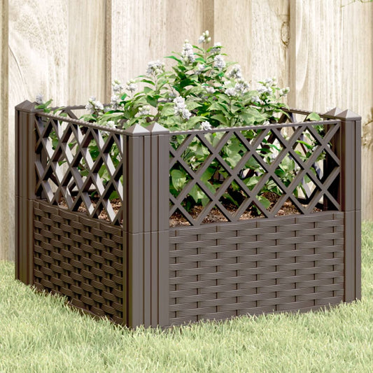 Plantenbak met pinnen 43,5x43,5x43,5 cm polypropeen bruin is nu te koop bij PeponiXL, paradijselijk wonen!