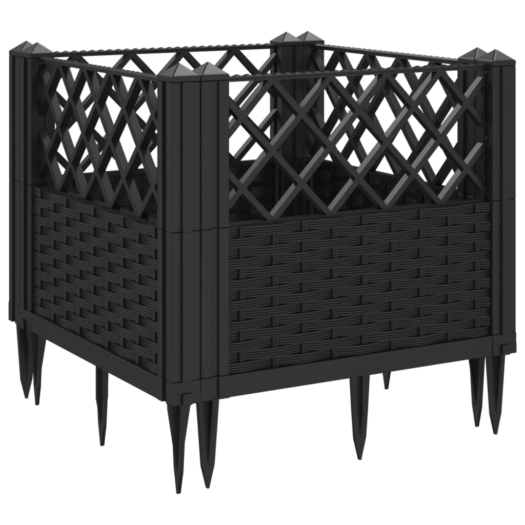 Plantenbak met pinnen 43,5x43,5x43,5 cm polypropeen zwart is nu te koop bij PeponiXL, paradijselijk wonen!