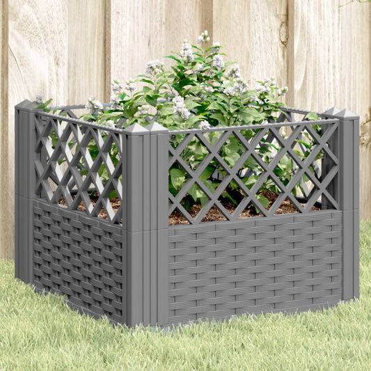 Plantenbak met pinnen 43,5x43,5x43,5 cm polypropeen lichtgrijs is nu te koop bij PeponiXL, paradijselijk wonen!