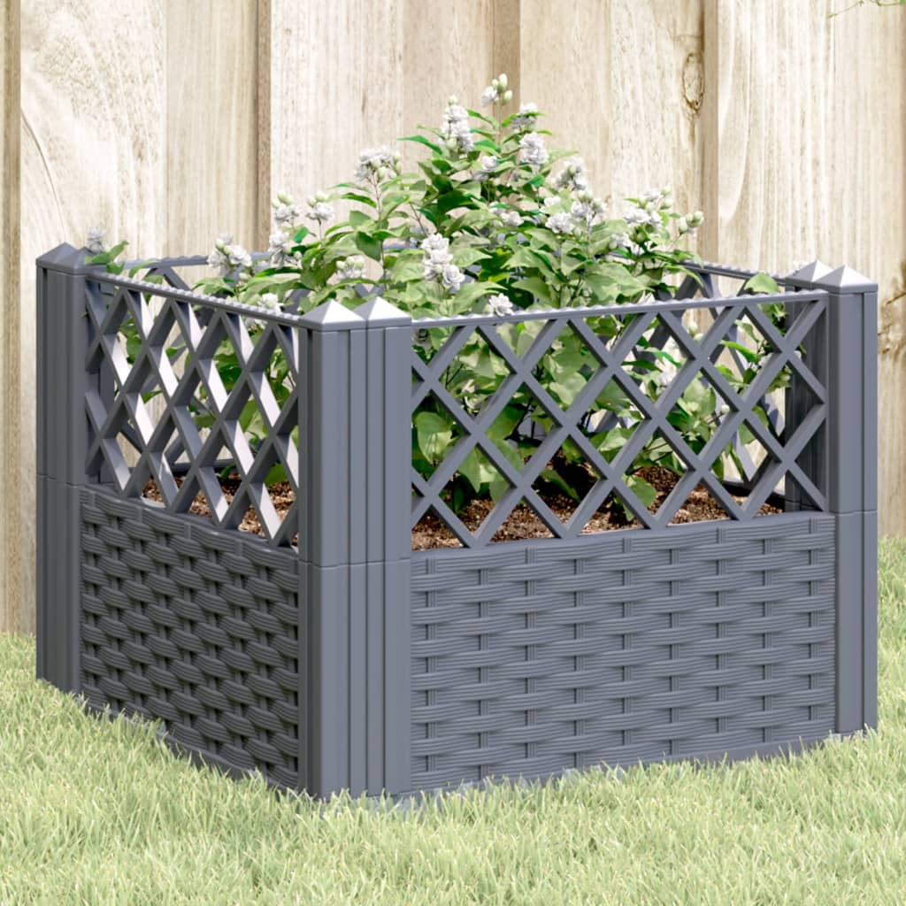 Plantenbak met pinnen 43,5x43,5x43,5 cm polypropeen blauwgrijs is nu te koop bij PeponiXL, paradijselijk wonen!