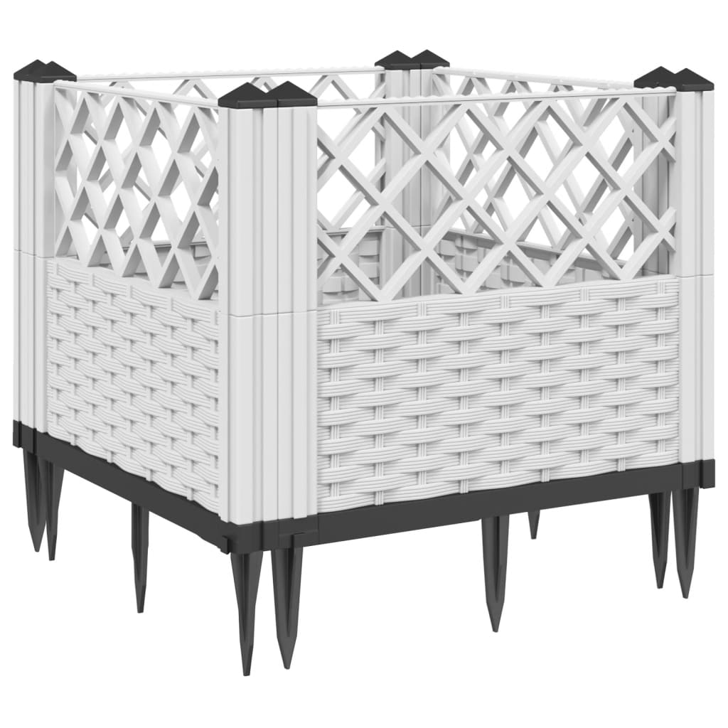 Plantenbak met pinnen 43,5x43,5x43,5 cm polypropeen wit is nu te koop bij PeponiXL, paradijselijk wonen!