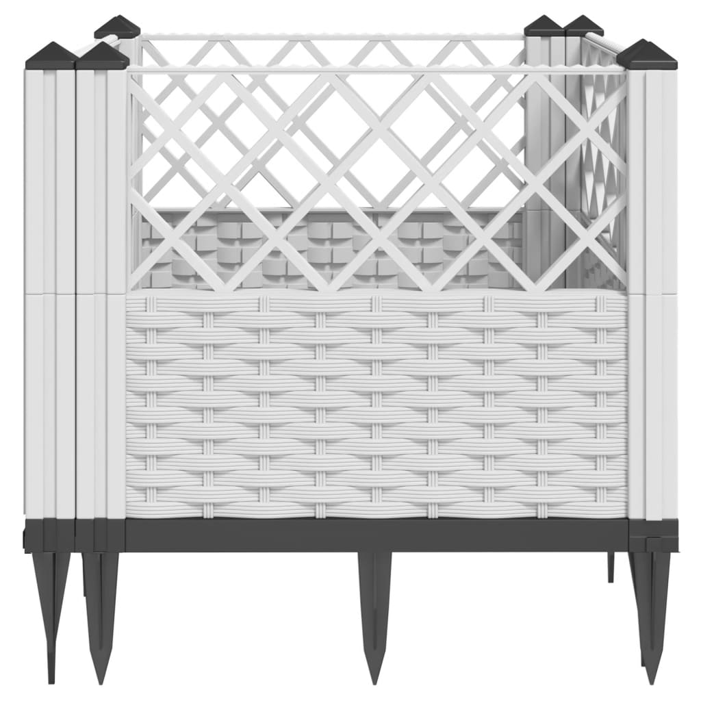 Plantenbak met pinnen 43,5x43,5x43,5 cm polypropeen wit is nu te koop bij PeponiXL, paradijselijk wonen!