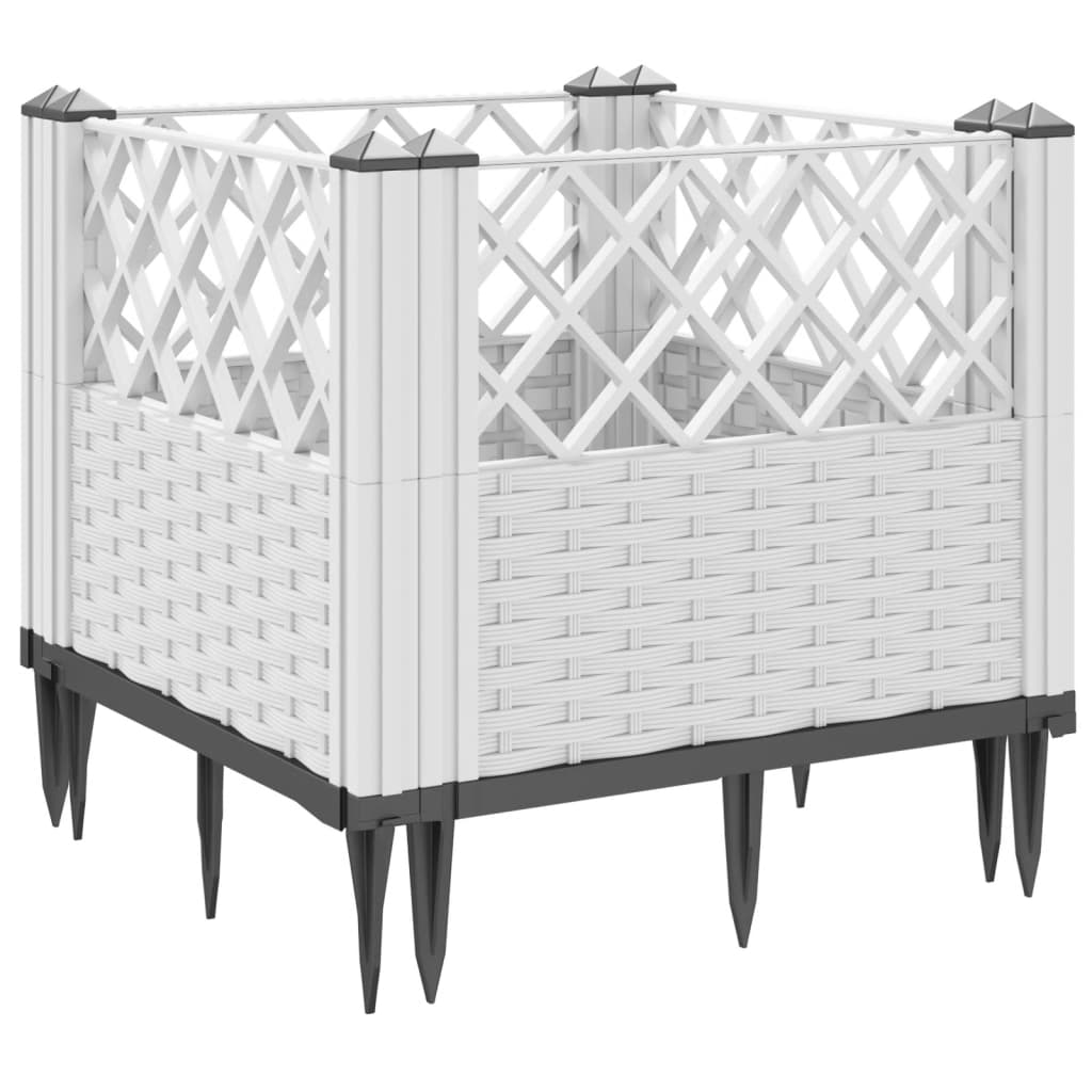 Plantenbak met pinnen 43,5x43,5x43,5 cm polypropeen wit is nu te koop bij PeponiXL, paradijselijk wonen!