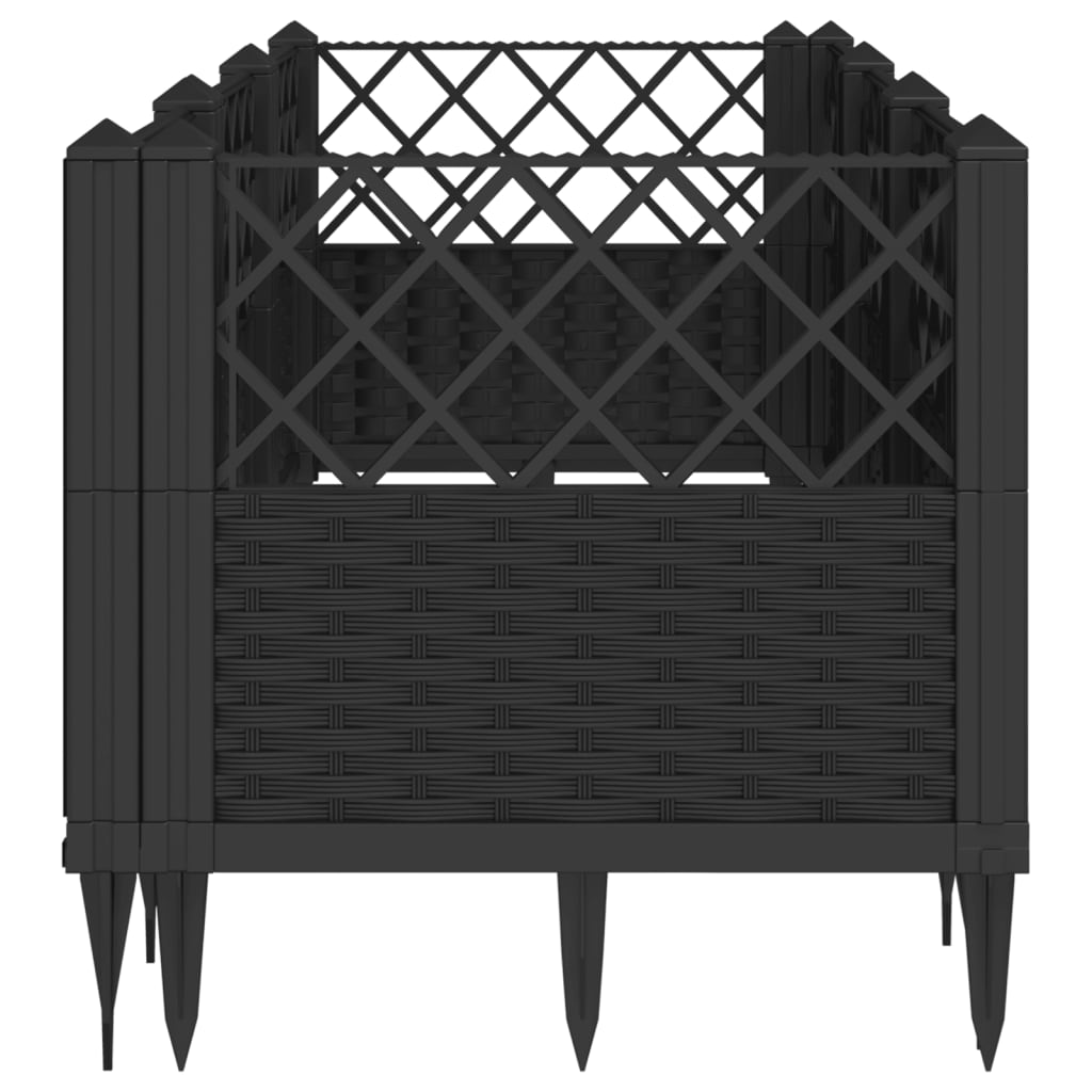 Plantenbak met pinnen 123,5x43,5x43,5 cm polypropeen zwart is nu te koop bij PeponiXL, paradijselijk wonen!