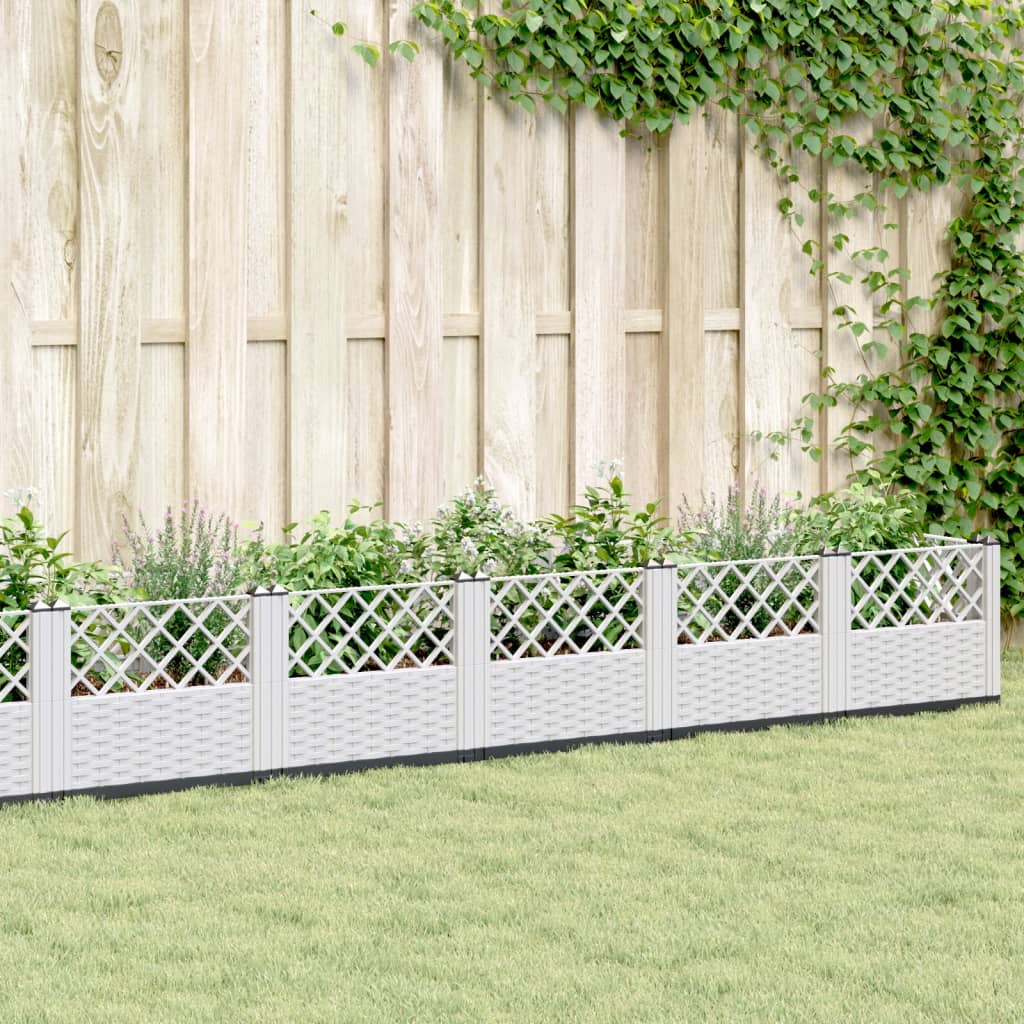 Plantenbak met pinnen 363,5x43,5x43,5 cm polypropeen wit is nu te koop bij PeponiXL, paradijselijk wonen!