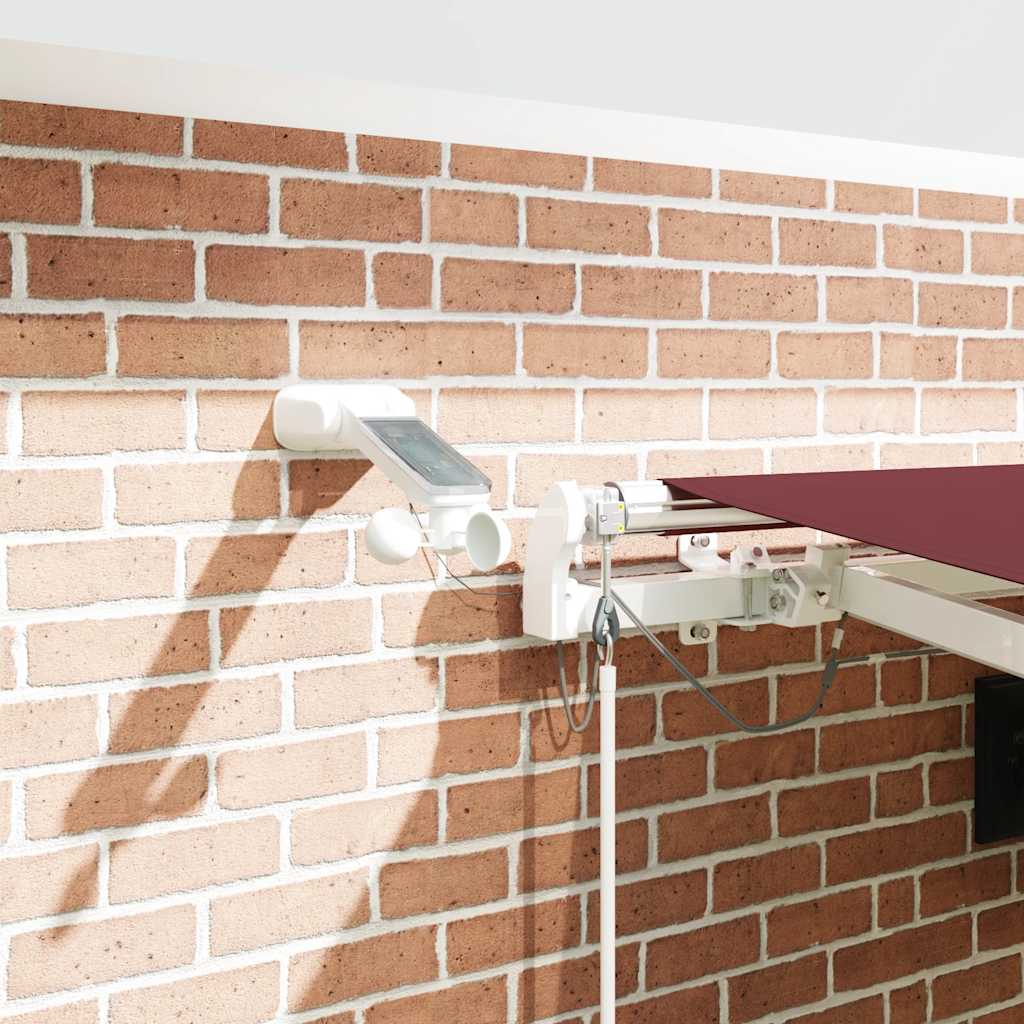 Luifel automatisch uittrekbaar met LED 450x300 cm bordeauxrood is nu te koop bij PeponiXL, paradijselijk wonen!