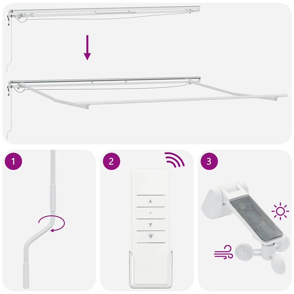 Luifel automatisch uittrekbaar met LED 450x300 cm bordeauxrood is nu te koop bij PeponiXL, paradijselijk wonen!