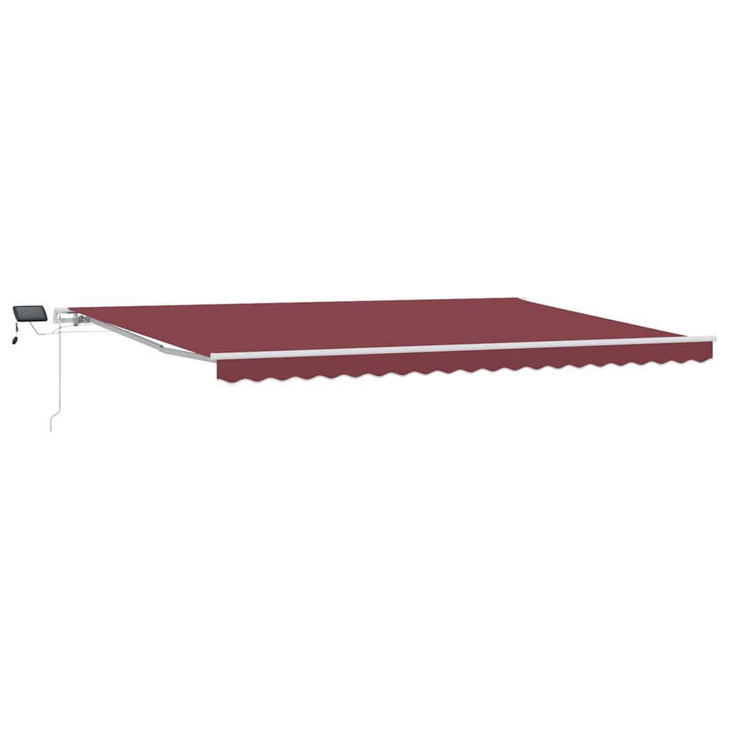Luifel handmatig uittrekbaar met LED 500x300 cm bordeauxrood is nu te koop bij PeponiXL, paradijselijk wonen!
