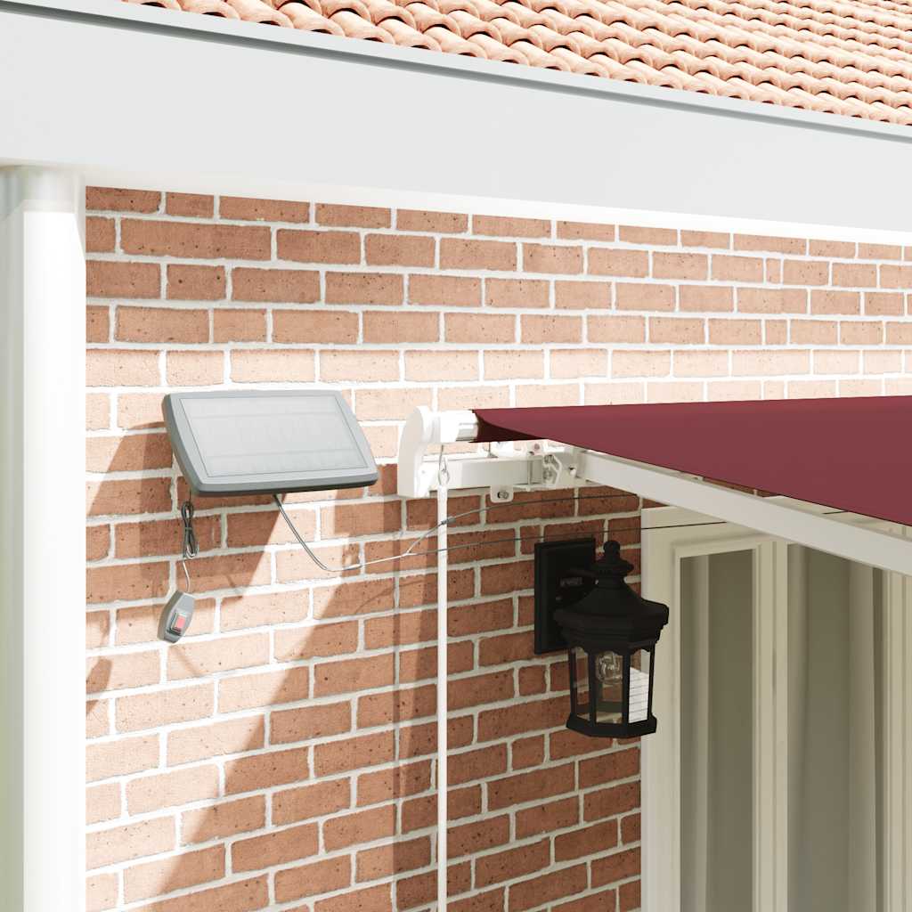 Luifel handmatig uittrekbaar met LED 600x300 cm bordeauxrood is nu te koop bij PeponiXL, paradijselijk wonen!