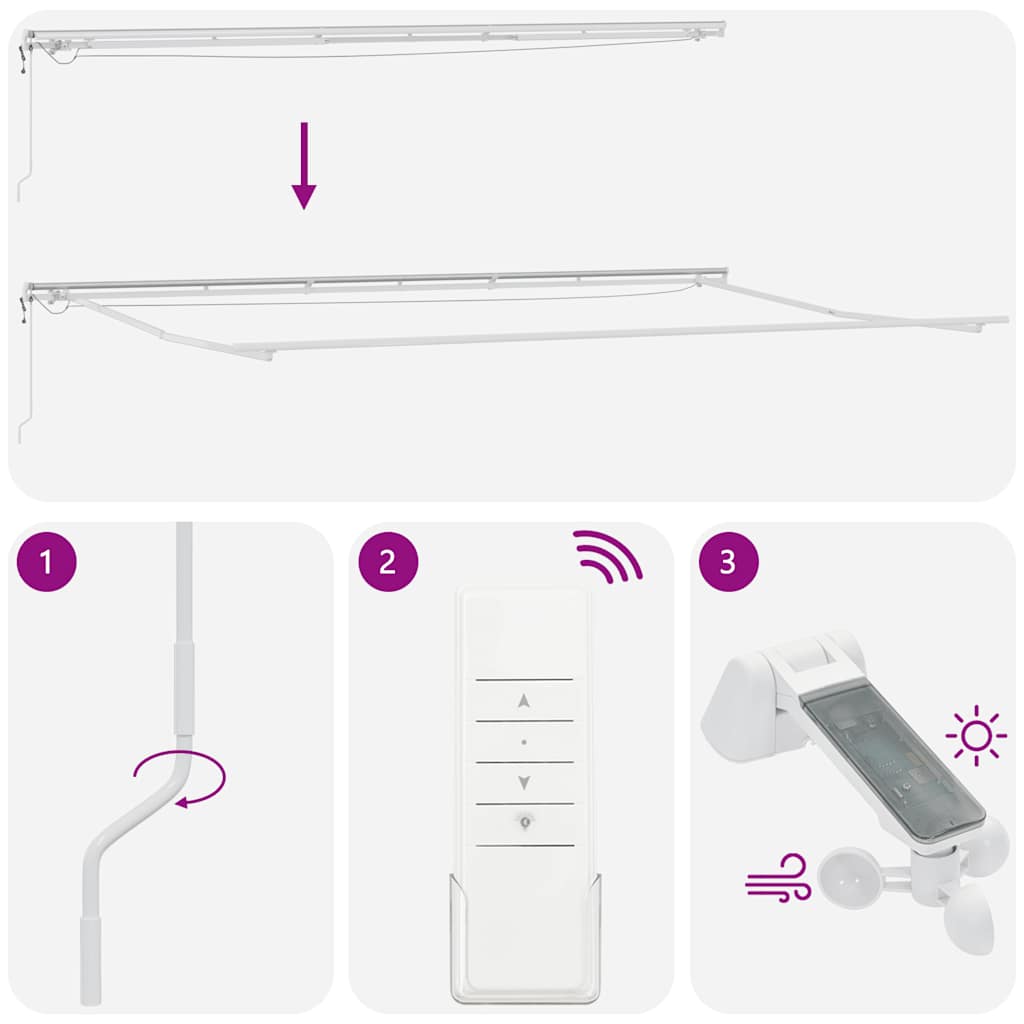 Luifel automatisch uittrekbaar met LED 600x300 cm bordeauxrood is nu te koop bij PeponiXL, paradijselijk wonen!