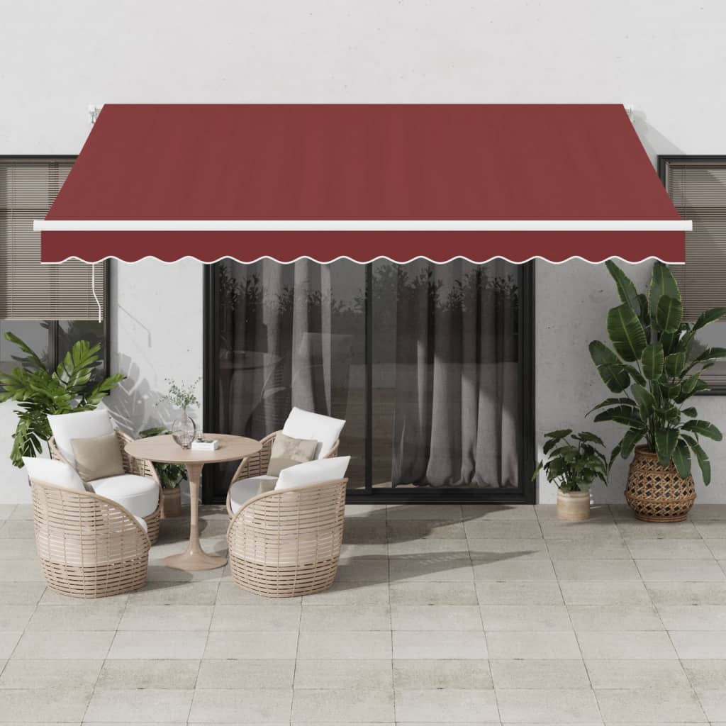 Luifel handmatig uittrekbaar 400x350 cm bordeauxrood is nu te koop bij PeponiXL, paradijselijk wonen!