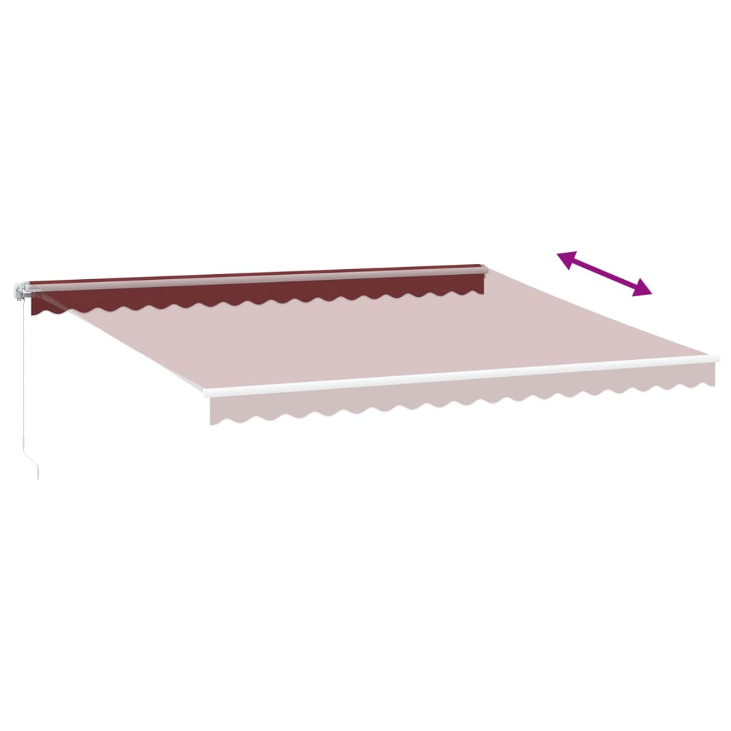 Luifel handmatig uittrekbaar met LED 450x350 cm bordeauxrood is nu te koop bij PeponiXL, paradijselijk wonen!