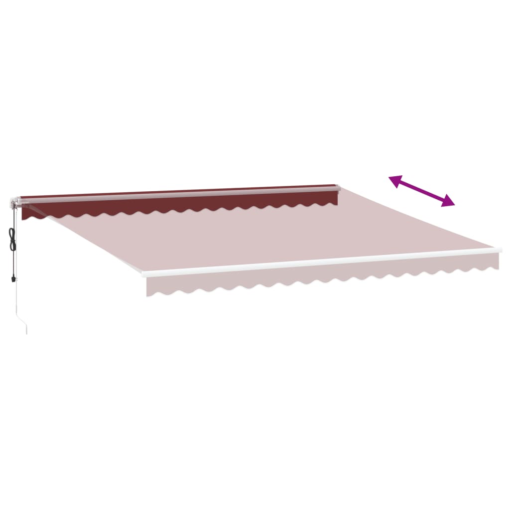 Luifel automatisch uittrekbaar met LED 450x350 cm bordeauxrood is nu te koop bij PeponiXL, paradijselijk wonen!