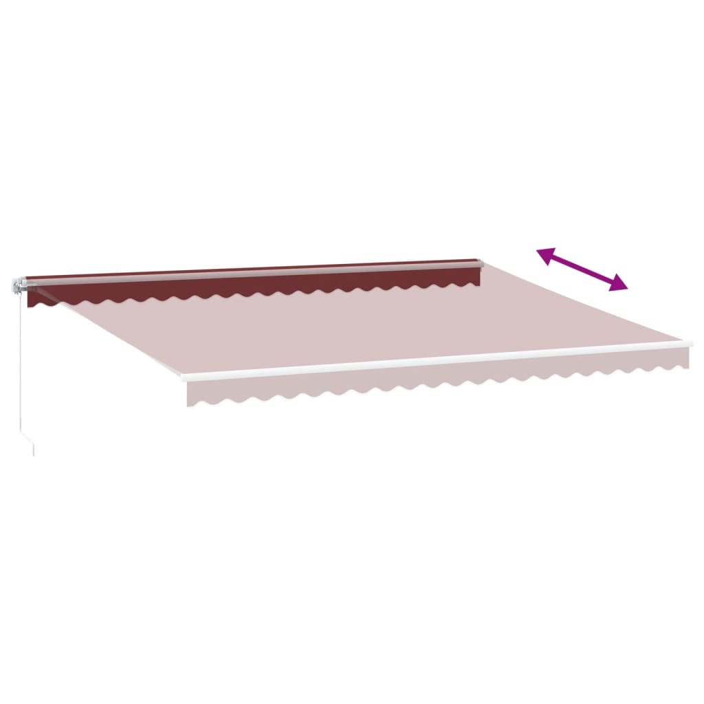 Luifel handmatig uittrekbaar met LED 500x350 cm bordeauxrood is nu te koop bij PeponiXL, paradijselijk wonen!
