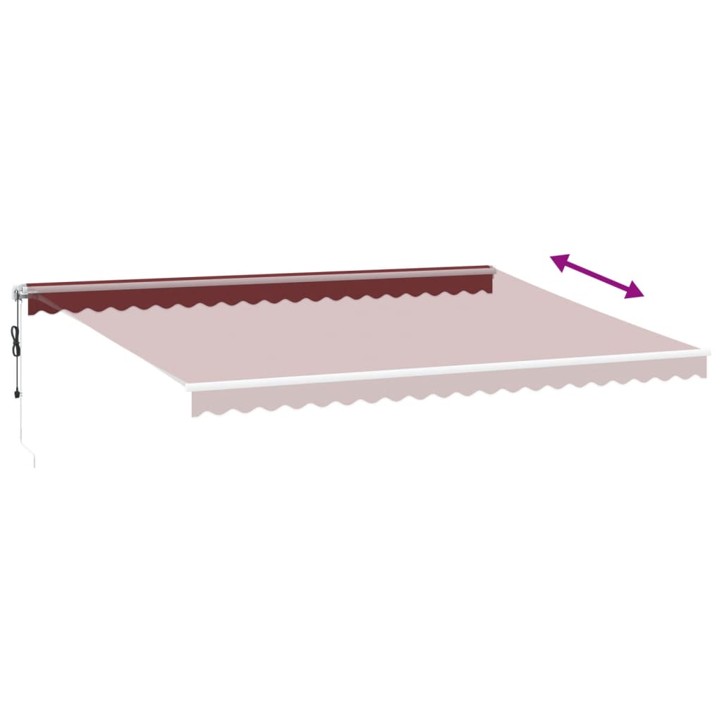 Luifel automatisch uittrekbaar 500x350 cm bordeauxrood is nu te koop bij PeponiXL, paradijselijk wonen!