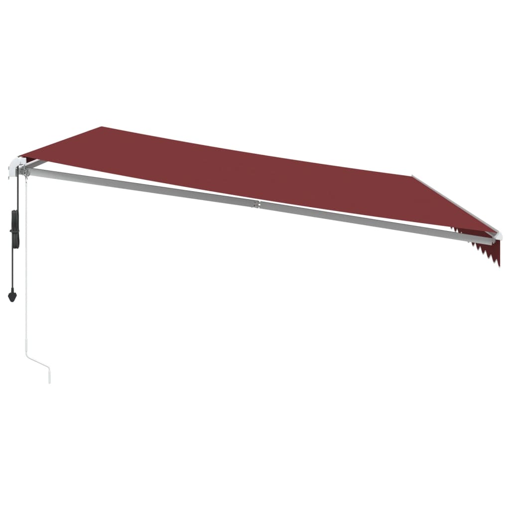 Luifel automatisch uittrekbaar met LED 500x350 cm bordeauxrood is nu te koop bij PeponiXL, paradijselijk wonen!