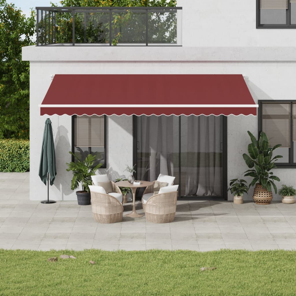 Luifel automatisch uittrekbaar met LED 500x350 cm bordeauxrood is nu te koop bij PeponiXL, paradijselijk wonen!